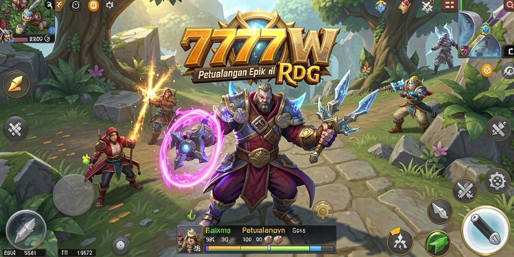 Tangkapan layar gameplay seru di 7777W dengan aksi RPG yang mendebarkan.