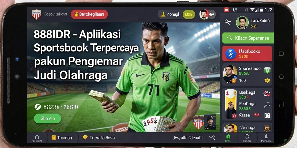 Tampilan antarmuka pengguna 888IDR dengan pilihan taruhan olahraga.