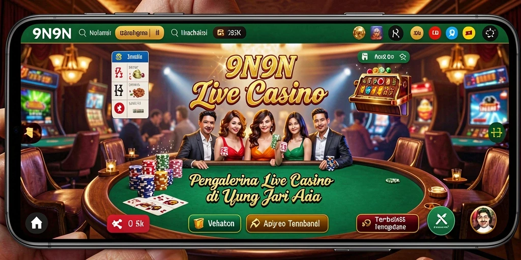 Tampilan gameplay Live Casino yang menegangkan di 9N9N.
