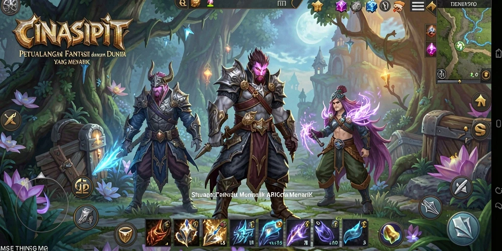 Screenshot utama CINASIPIT menunjukkan aksi seru dalam pertarungan ARPG.