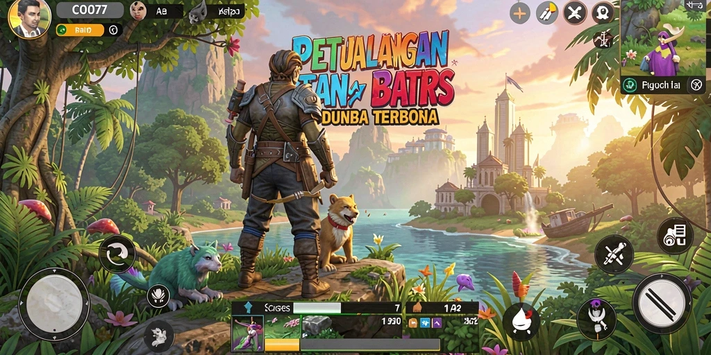 Screenshot gameplay COO77 menampilkan petualangan seru di dunia terbuka.