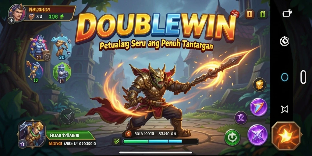 Tangkapan layar yang menunjukkan gameplay menantang dalam DOUBLEWIN.