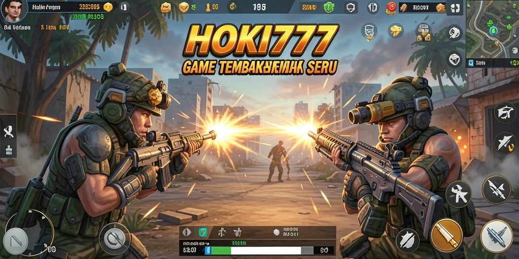 Gameplay HOKI777 yang mendebarkan dengan aksi tembak-menembak.