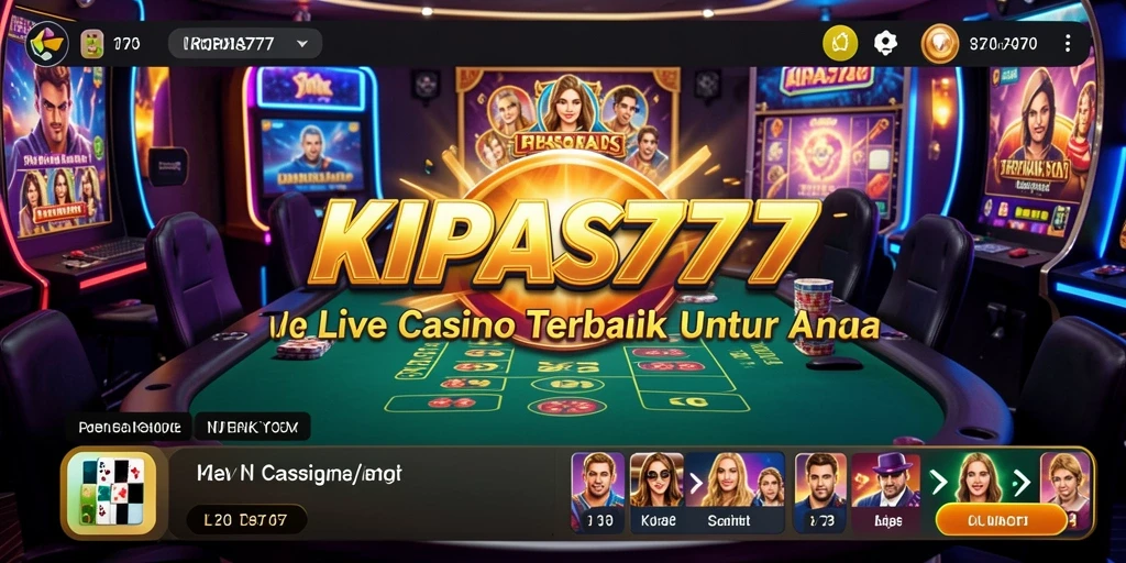 Screenshot gameplay KIPAS777 menampilkan dealer langsung dan suasana kasino yang nyata.