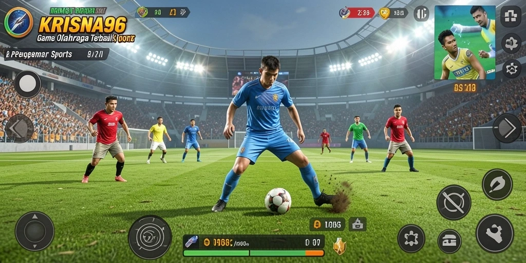Screenshot gameplay KRISNA96 dengan aksi olahraga yang intens.