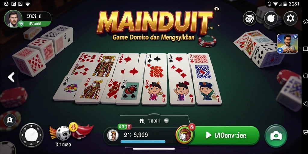 Gameplay seru Domino di MAINDUIT dengan interaksi langsung.