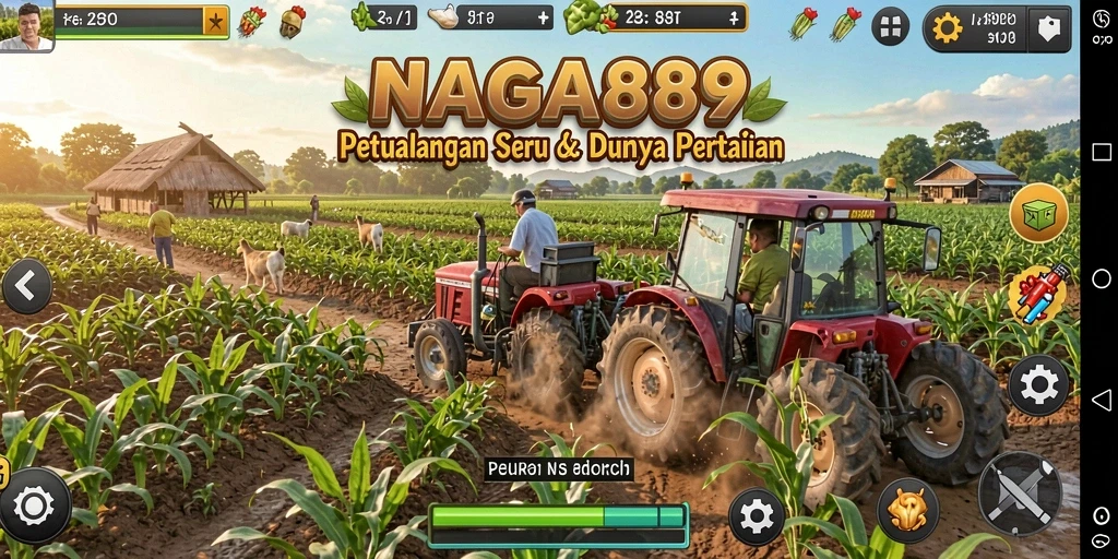 Tampilan gameplay NAGA889 yang menunjukkan aktivitas pertanian yang menyenangkan.