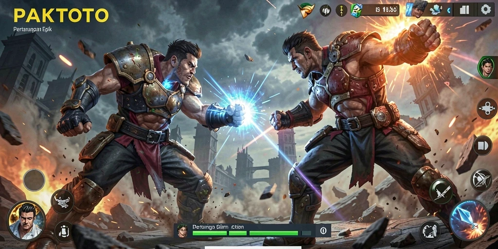 Tampilan seru gameplay PAKTOTO dengan pertarungan yang mendebarkan.