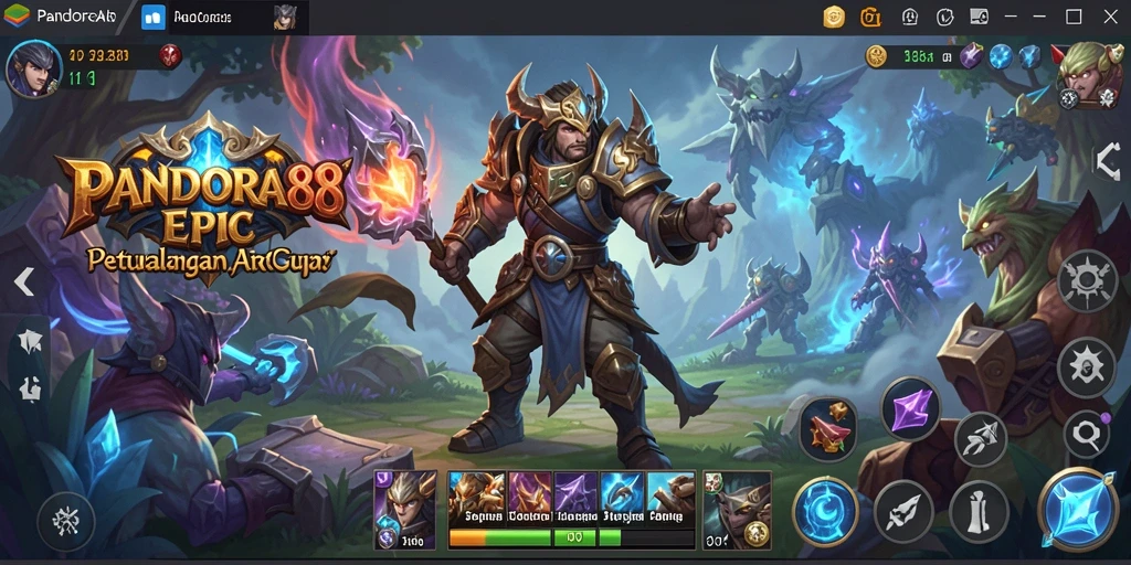 Tangkapan layar menunjukkan aksi seru dalam permainan ARPG PANDORA88.