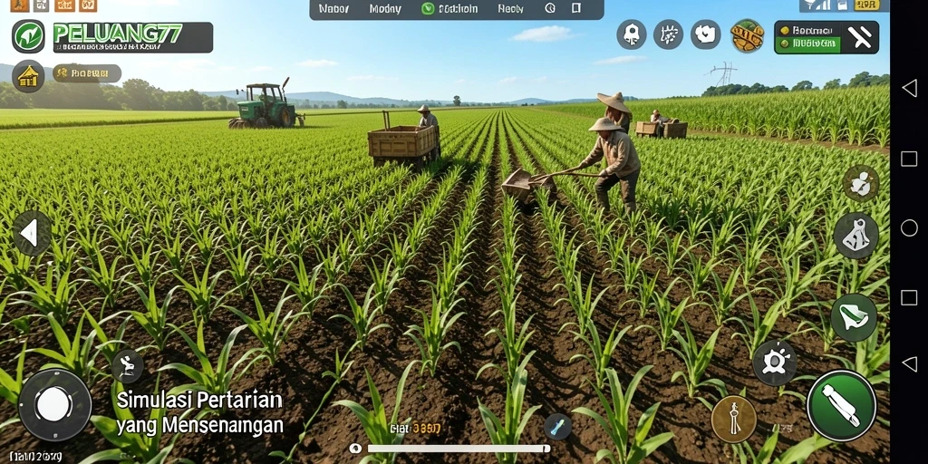 Tampilan menarik dari gameplay PELUANG77 dengan aktivitas pertanian.