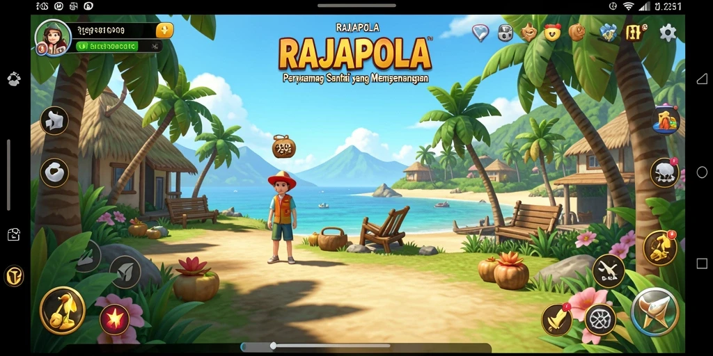 Screenshot utama dari RAJAPOLA memperlihatkan gameplay yang ceria dan menarik.