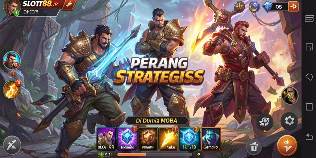 Screenshot gameplay SLOT88JP yang memamerkan aksi pertempuran mendebarkan.