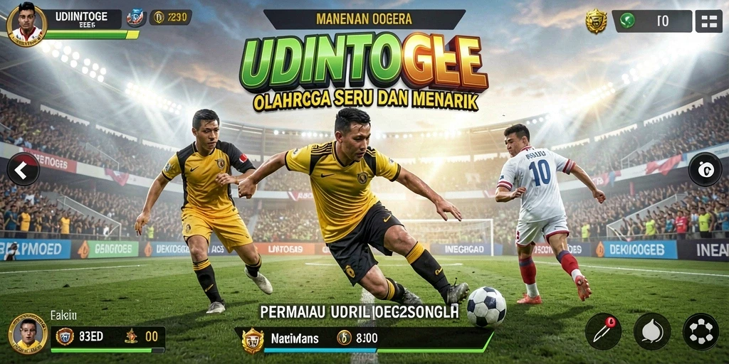 Screenshot gameplay <strong>UDINTOGEL</strong> menampilkan adegan pertandingan olahraga yang seru.