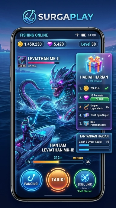 Layar utama surgaplay dengan berbagai aplikasi yang populer.